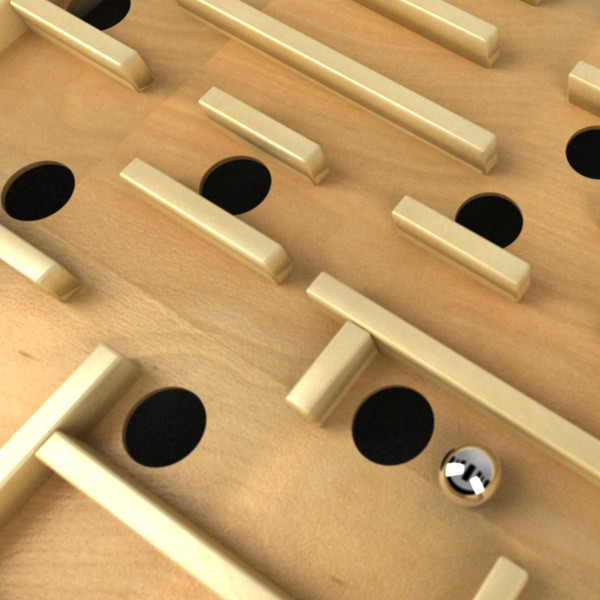 tilt maze 3d model - Wooden Labyrinth Tilt Maze by emma j